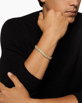 Pyramid Cuff Bracelet in 18K Yellow Gold with Diamonds, 9.3mm